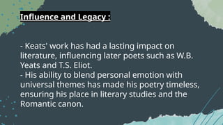 John Keats – Life, Poetry, and the Romantic Imagination | PPTX