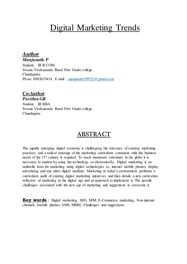 Marketing college papers