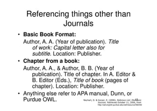 Paper One And APA Style Citations