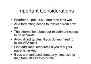 Paper One And APA Style Citations