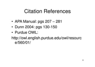 Paper One And APA Style Citations
