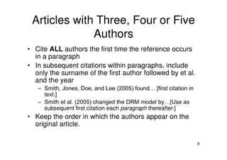 Paper One And APA Style Citations