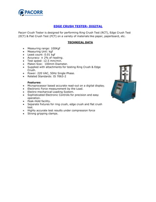 Paper and Packaging Testing Instruments | PDF