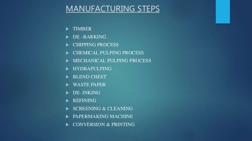 Paper Manufacturing process