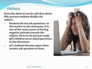 Students Who Dislike Math Exploring the Causes of Negative Attitude of the Students towards the ...