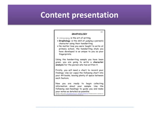 Content presentation
 