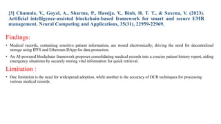 A Proposed Blockchain Based Secure Electronic Health Record System | PPTX