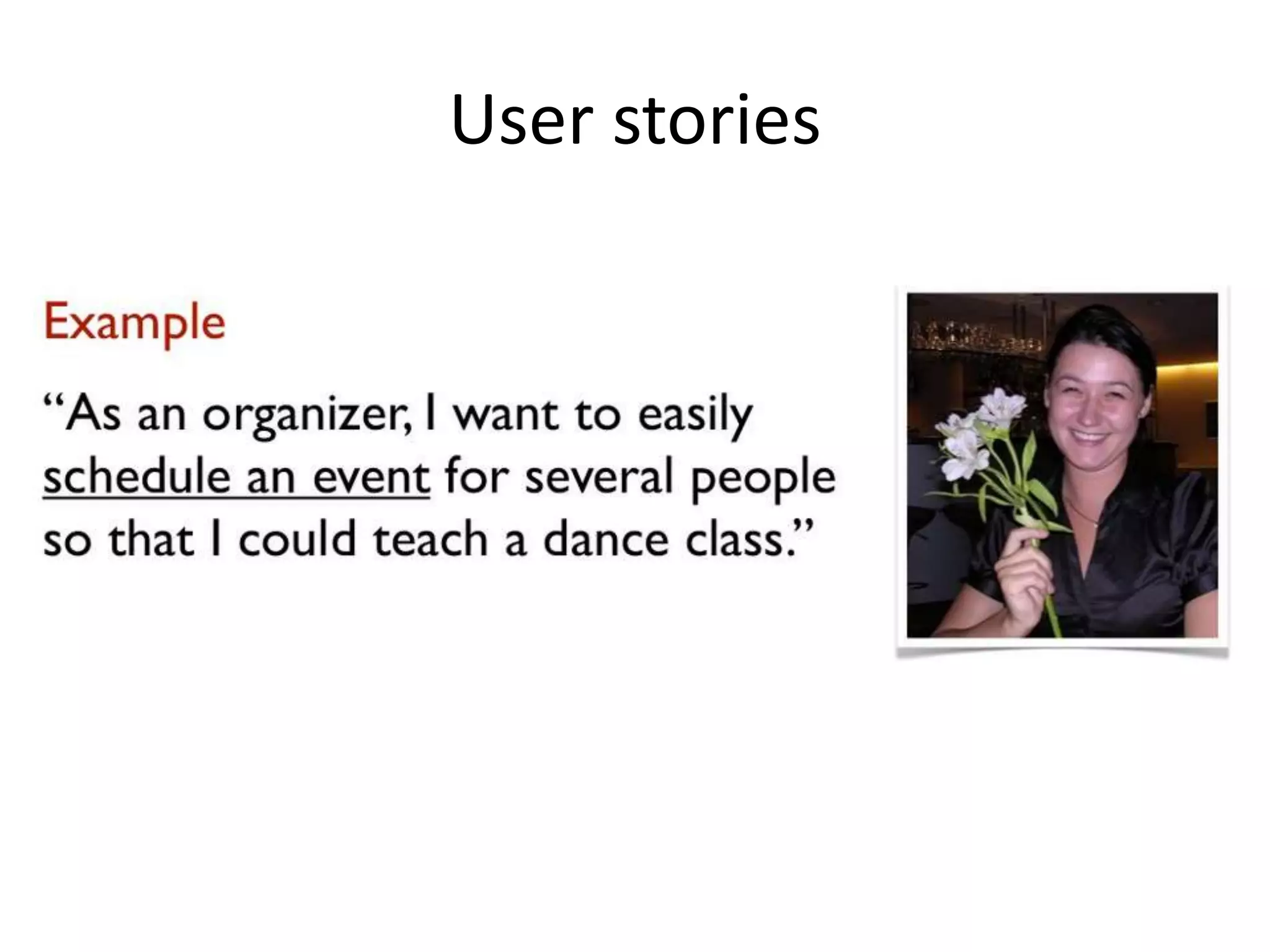 User stories
 