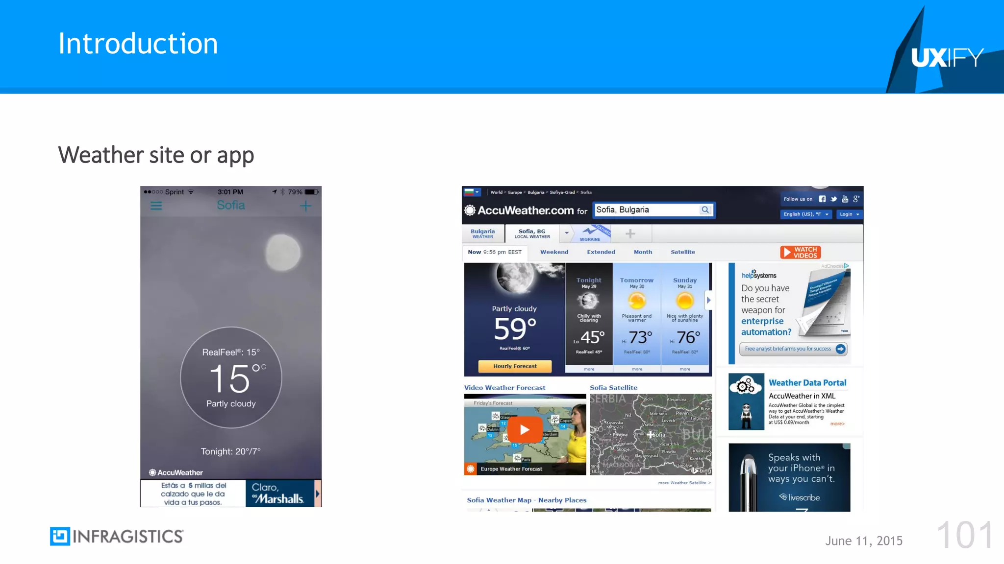Weather site or app
Introduction
June 11, 2015 101
 