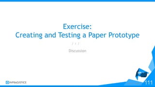 z
z
/ / /
Exercise:
Creating and Testing a Paper Prototype
Discussion
June 11, 2015 111
 