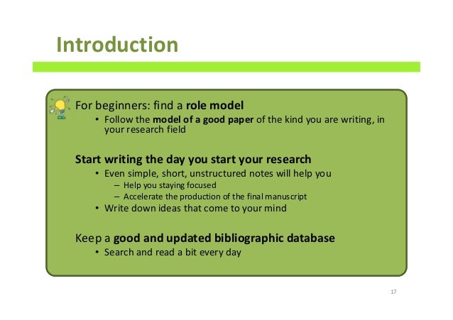 how to write a good scientific paper introduction