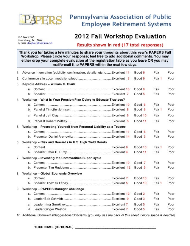 workshop survey