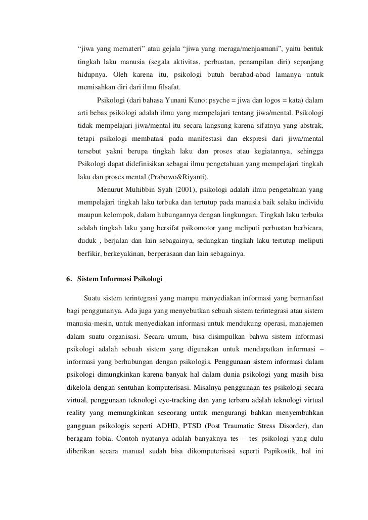 Paper SIP(Pengantar Sistem Informasi Psikologi)