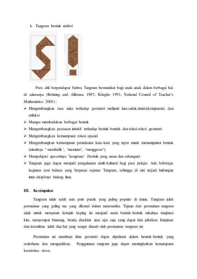 Pembelajaran Menggunakan Tangram