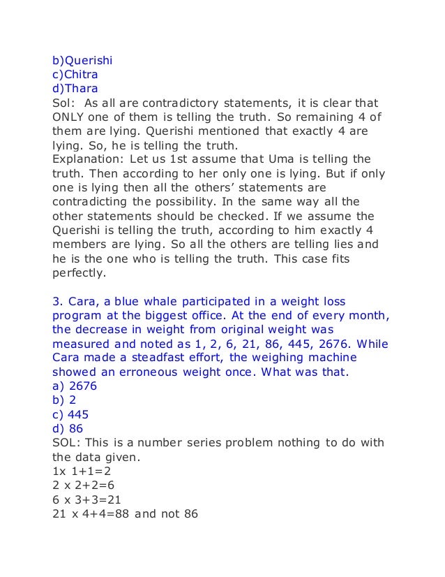 Written test paper of tcs