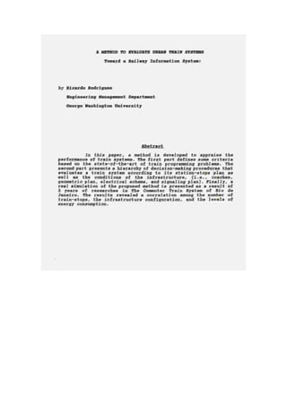 A Method to Evaluate Urban Trains System_Railway Information System