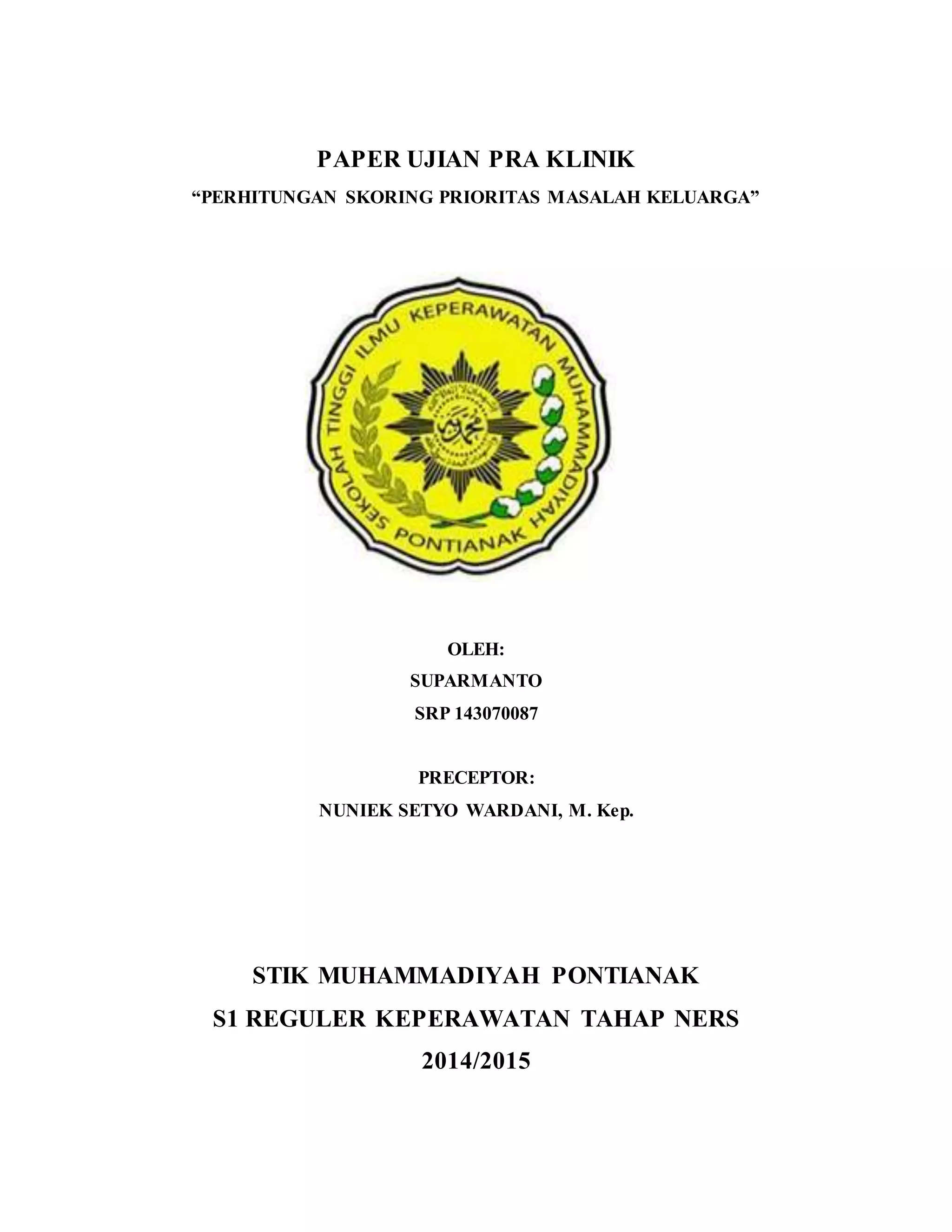 Paper ujian pra klinik | DOCX