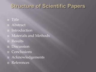  Title
 Abstract
 Introduction
 Materials and Methods
 Results
 Discussion
 Conclusions
 Acknowledgements
 References
 