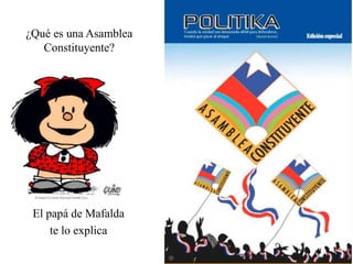 ¿Qué es una Asamblea
Constituyente?
El papá de Mafalda
te lo explica
 