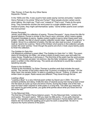 Destiny Benjamin Pa pomes a poem by any other name destiny benjamin | RTF