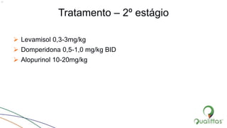 Tratamento – 2º estágio
 Levamisol 0,3-3mg/kg
 Domperidona 0,5-1,0 mg/kg BID
 Alopurinol 10-20mg/kg
19
 