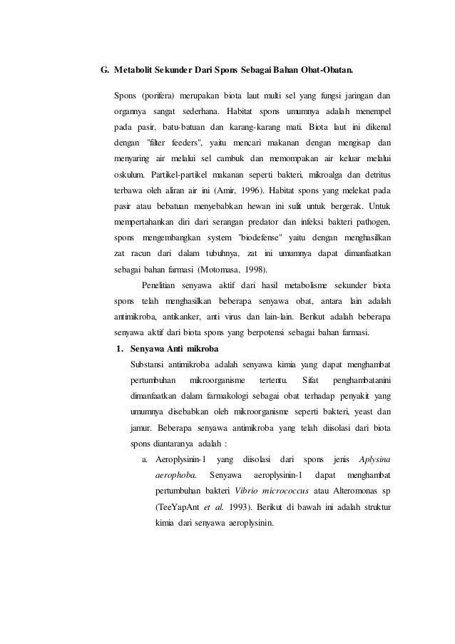 Metabolit sekunder hewan laut Metabolit sekunder hewan laut