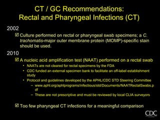 Laboratory Recommendations for the Detection of Chlamydia trachomatis ...