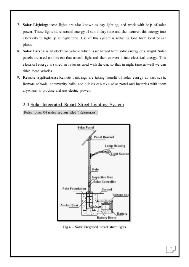 Project Report For Solar Technology
