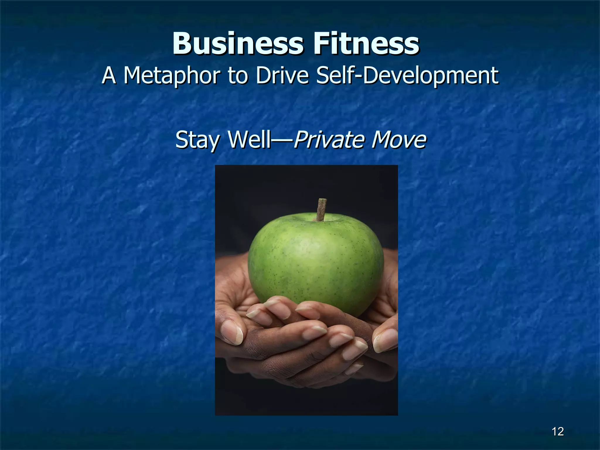 Business Fitness   A Metaphor to Drive Self-Development Stay Well— Private   Move 