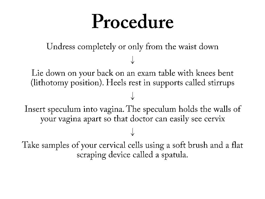 Pap smear and procedure