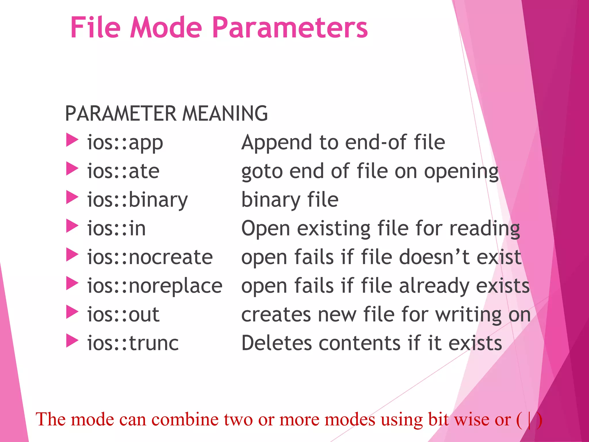 File Handling In C++(OOPs)) | PPT | Data Storage and Warehousing ...