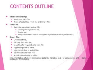 File Handling In C++(OOPs)) | PPT | Data Storage and Warehousing ...