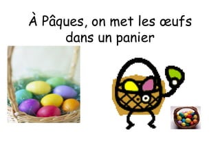 À  Pâques, on met les œufs dans un panier 