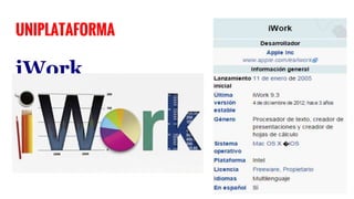 UNIPLATAFORMA
iWork
 