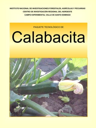 PAQUETE TECNOLÓGICO DE Calabacita INSTITUTO NACIONAL DE INVESTIGACIONES FORESTALES, AGRÍCOLAS Y PECUARIAS CENTRO DE INVESTIGACIÓN REGIONAL DEL NOROESTE CAMPO EXPERIMENTAL VALLE DE SANTO DOMINGO 