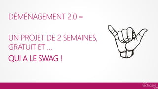 DÉMÉNAGEMENT 2.0 =

UN PROJET DE 2 SEMAINES,
GRATUIT ET …
QUI A LE SWAG !
 
