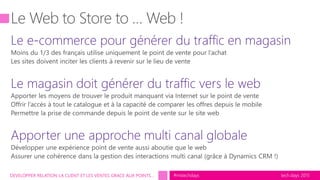 tech.days 2015#mstechdaysDEVELOPPER RELATION LA CLIENT ET LES VENTES GRACE AUX POINTS…
 