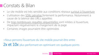 tech.days 2015#mstechdaysSESSION
>Nous pensons l’ouverture du site mobile pourrait être entre
2x et 10x plus performant en optimisant ces quelques points
 