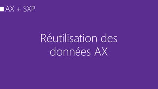Réutilisation des
données AX
 
