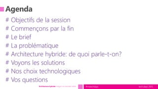 tech.days 2015#mstechdaysArchitecture hybride: intégrer vos données métier
 