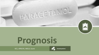 Prognosis
KCC, APACHE, MELD, Score Acetylcysteine
 
