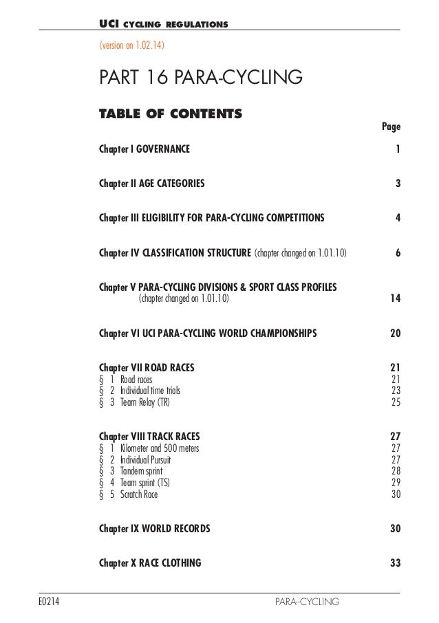uci rider categories