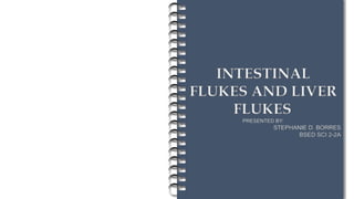 INTESTINAL
FLUKES AND LIVER
FLUKES
PRESENTED BY:
STEPHANIE D. BORRES
BSED SCI 2-2A
 