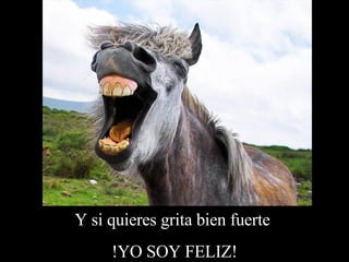 Y si quieres grita bien fuerte  !YO SOY FELIZ! 