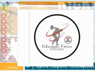 Andrés Mateo Martínez

Proyectosef.wordpress.com

bádminton

adaptado

CAFDMN

AF y Deporte Adaptado. Paralimpiadas

 