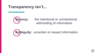 Transparency Secrecy What is transparency? | PPTX