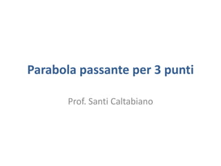 Parabola passante per 3 punti
Prof. Santi Caltabiano
 