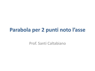 Parabola per 2 punti noto l’asse
Prof. Santi Caltabiano
 