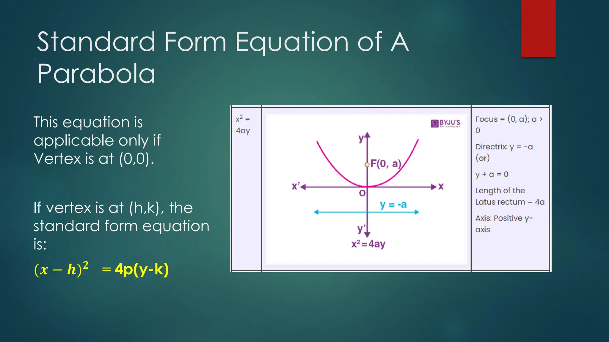 Parabola as a Conic Section for Pre-Calculus | PDF