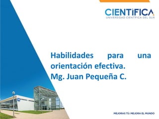Habilidades para una
orientación efectiva.
Mg. Juan Pequeña C.
 